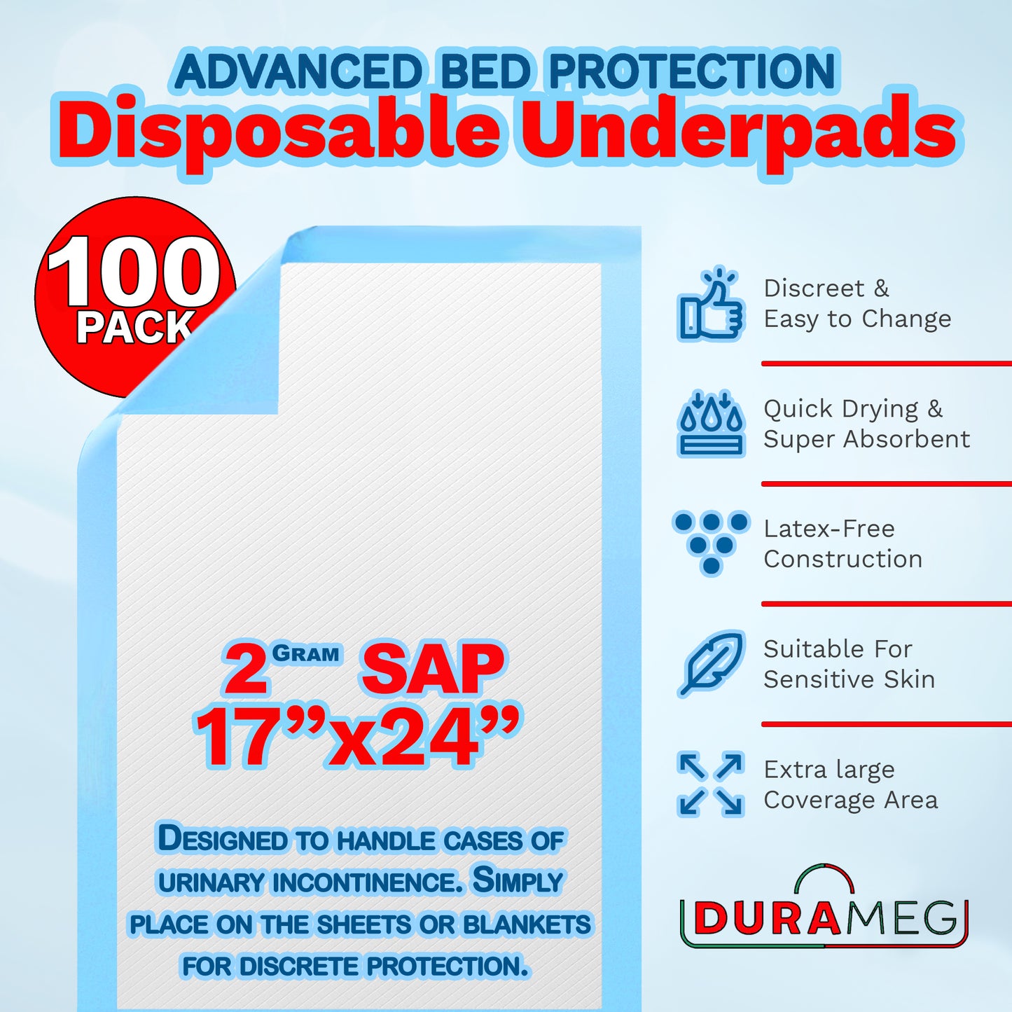 Disposable Chucks Pads - Advanced bed protection underpads