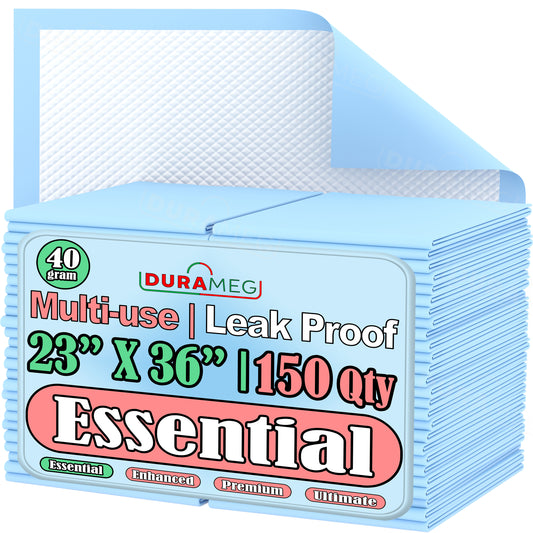 Chucks Pads Disposable Underpads | 23"x36" Incontinence Chux Pads 3g SAP [150-Pads: 3 Pack of 50]